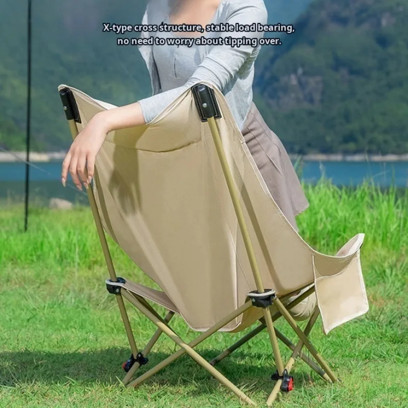 Outdoor Folding Chair Adjustable Ultralight Lightweight Camping Backrest Chair