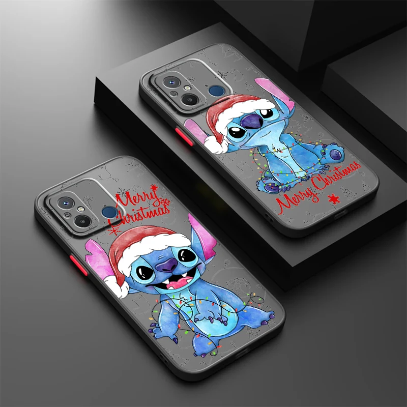 

Stitch Christmas Cartoon For Xiaomi Redmi 12 12C 10 11A 10X 10C 9C 9A 9AT 9 8A 8 Frosted Translucent Hard Phone Case Phone Case