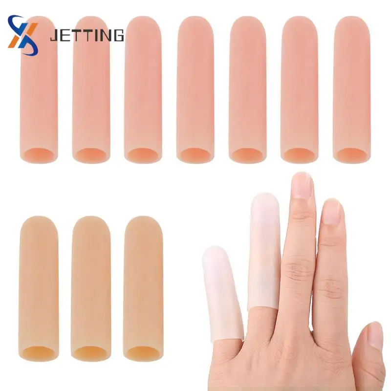 4Pcs Silicone Toe Tube Finger Protector Sleeve High Temperature Resistant Hamburger Pizza Food Anti-slip Finger Cover