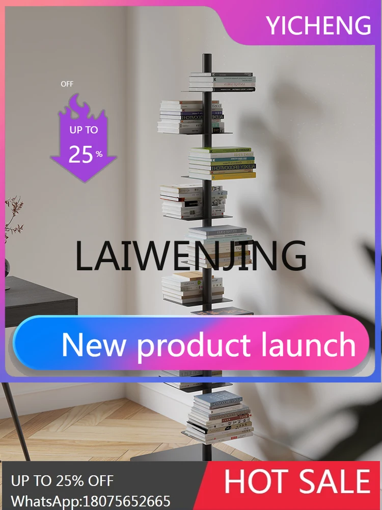 

LYY Creative Display Stand Living Room Iron Home Corner Shelf Narrow Bookcase