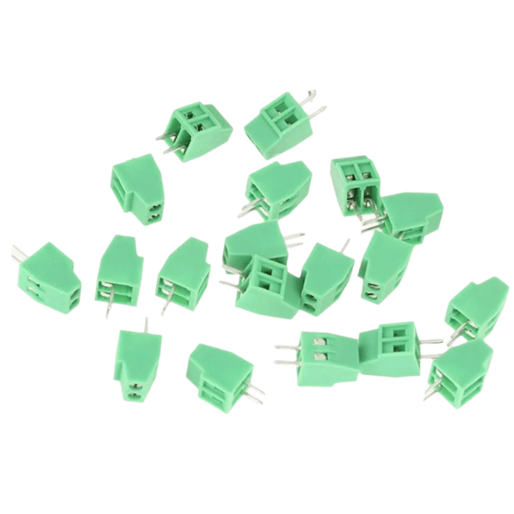 20PCS Green 2 Pin Terminal Block Connectable Plug-in Type PCB Mount Connector 2.54mm Pitch Terminal Connector