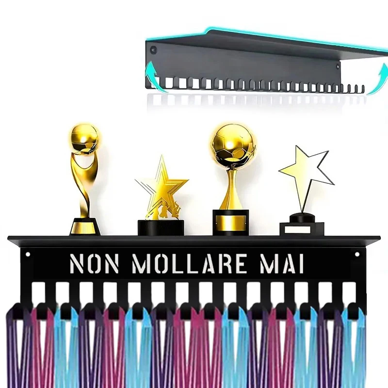 1Pc Heavy-Duty Metal Awards Trophy Display Stand Medal Hooks Wall Mount Organizer Medal Storage Holder Display Home Office Decor