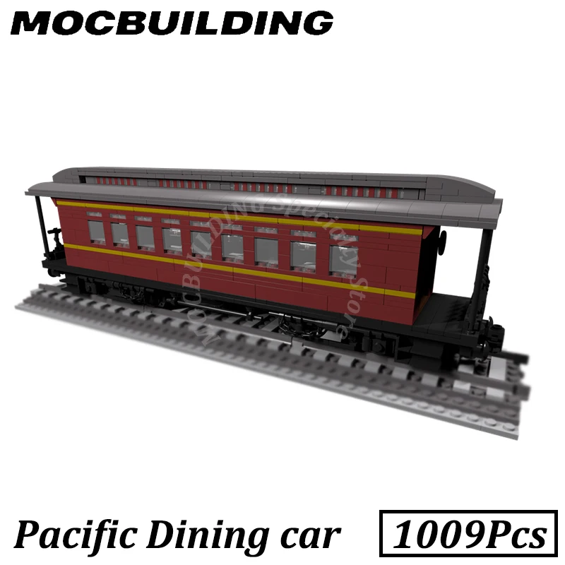 Pacific Observation Passenger Dinning Car Model Train Accessories  City Vehicle MOC Building Blocks Bricks Display Gift