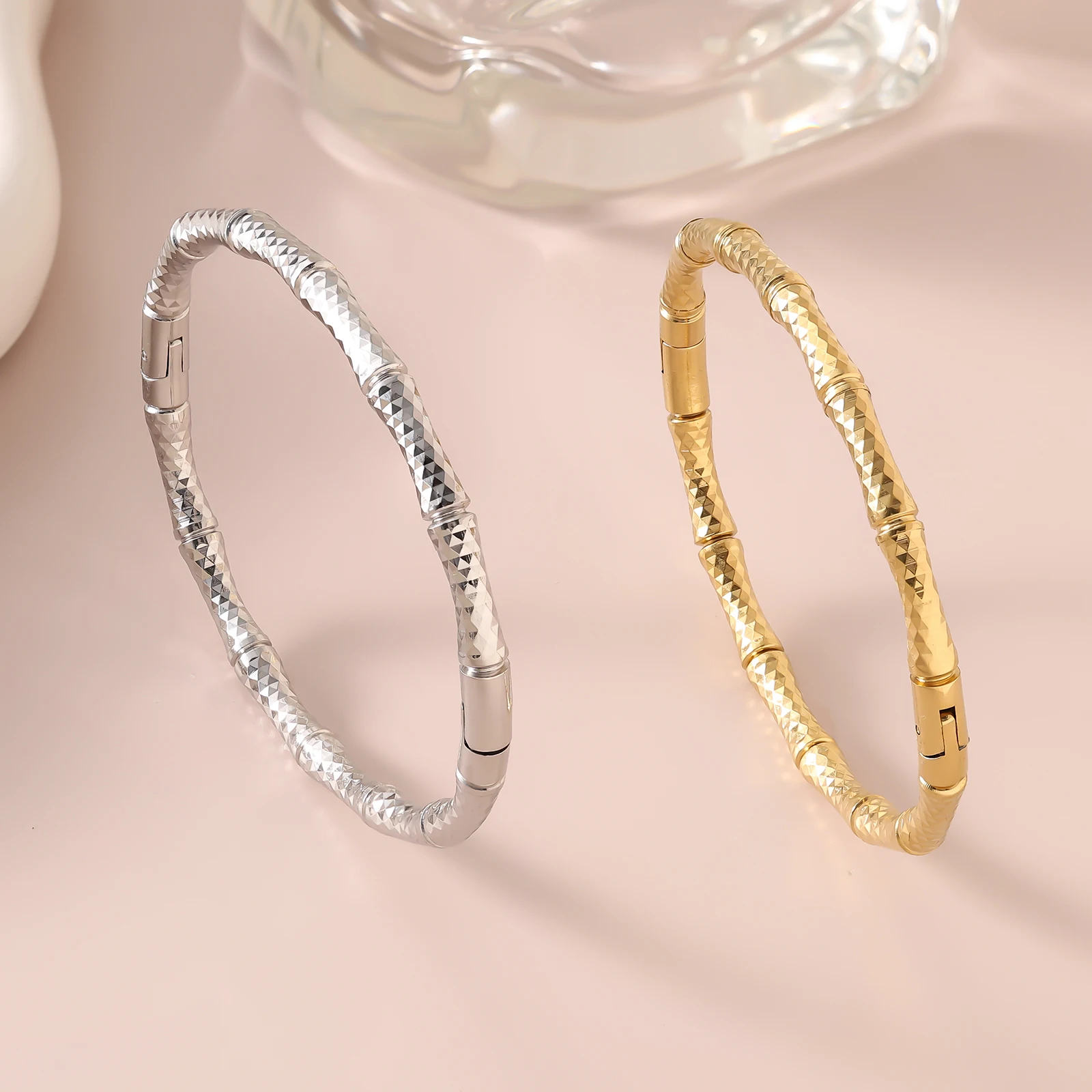 

New Starry Sky Bamboo Knot Titanium Steel Bracelet for Women's Fashion and Trendy Women's Bracelet