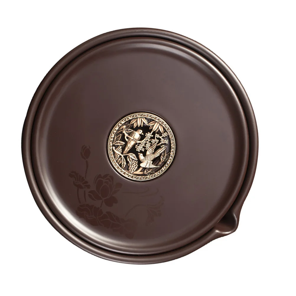 

Electric Wood Tea Tray Retro Design Teacup Tray for Office Yoga Room Practical Storage Solution Teapot Mat