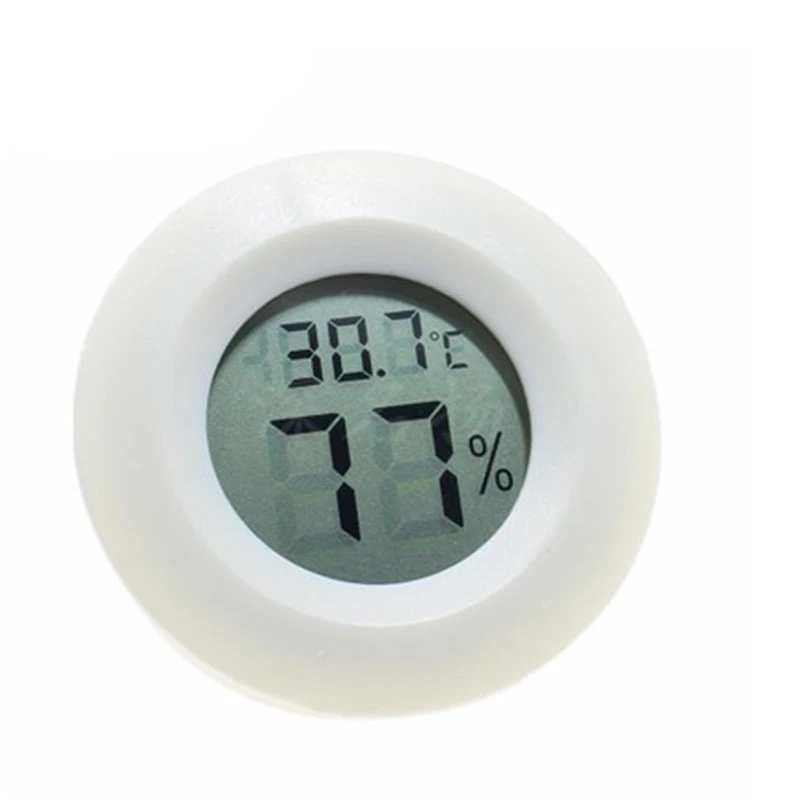 Digital LCD Hygrometer Pet Thermometer Temperature and Humidity Detection Circular Electronic Thermohygrometer Reptiles