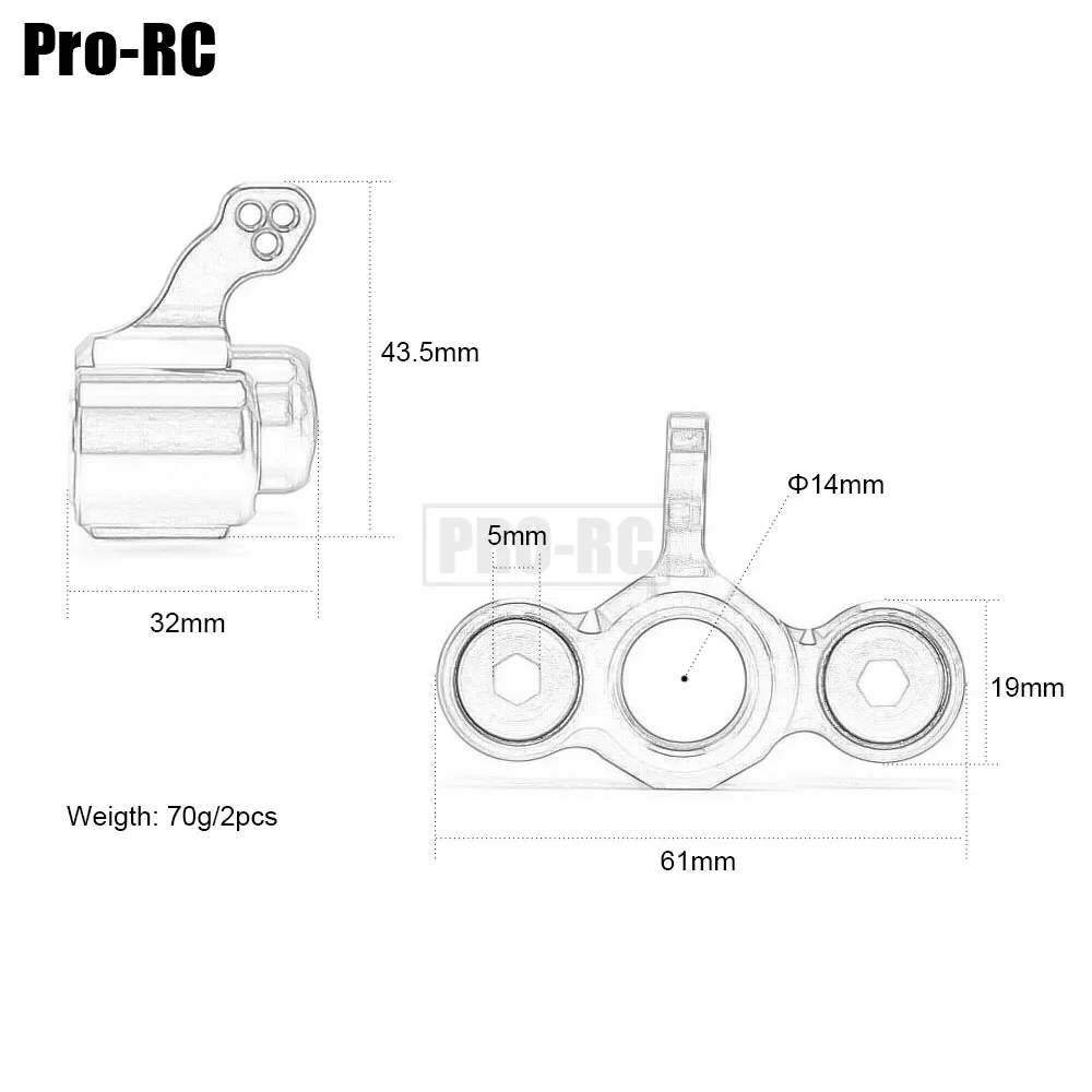 2 Buah Suku Cadang Peningkatan Komposit AR330187 Blok Kemudi Depan Aluminium untuk Mobil RC Aksesori ARRMA 1/8 KRATON FELONY TALION 6S