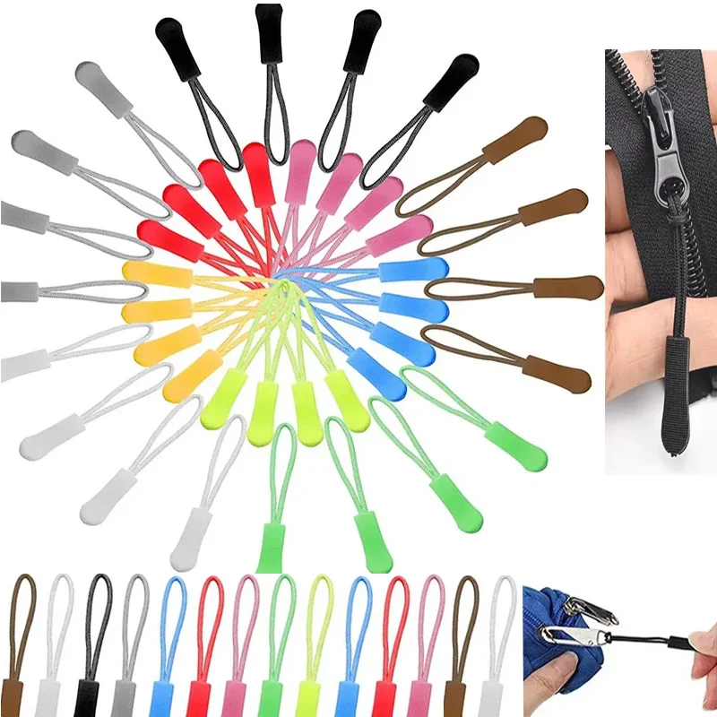 30/20/10 قطعة سستة سحب مجتذب نهاية صالح حبل العلامة استبدال سستة يسحب الحبل موسع للأمتعة المحافظ حقيبة السفر #1