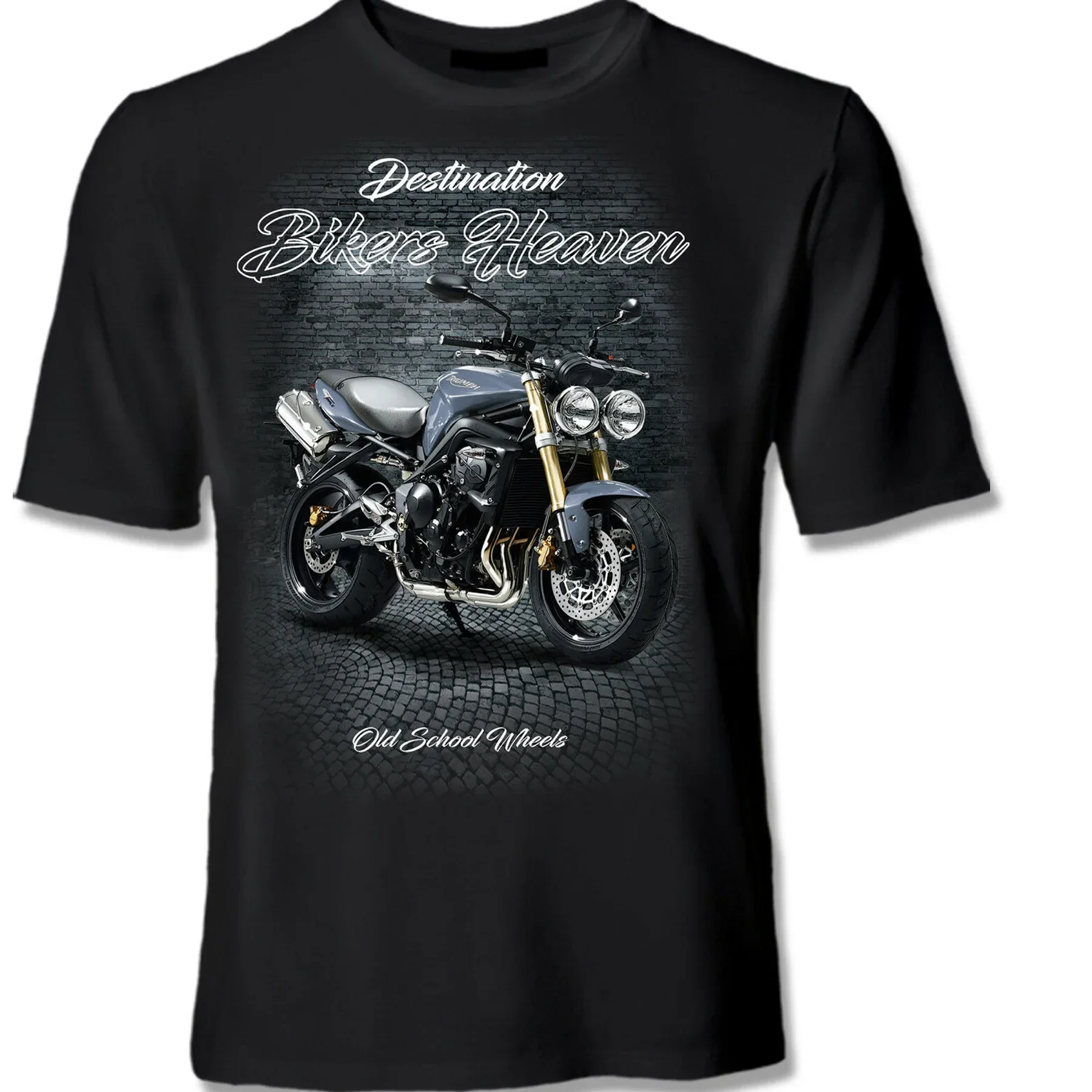 Vintage Street Triple Motorcycle Bikers Heaven T-Shirt 100% Cotton O-Neck Summer Short Sleeve Casual Mens T-shirt Size S-3XL