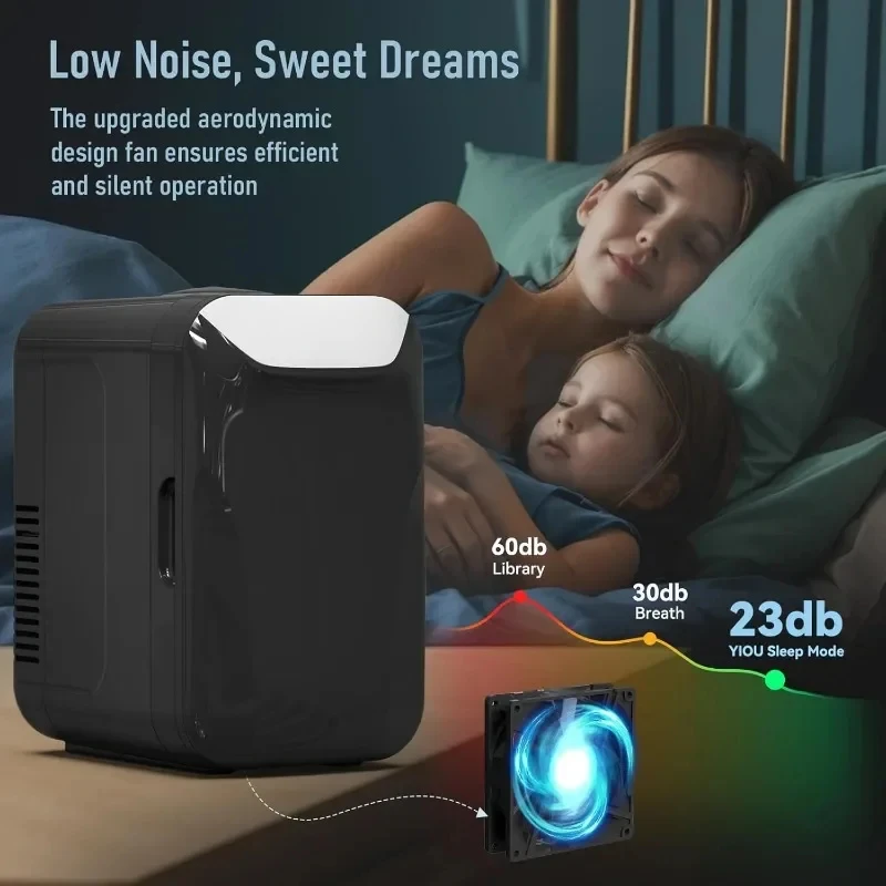 Mini Fridge for Bedroom, Small Refrigerator for Food, Drinks, Cosmetics, Portable Mini Refrigerator for Office, Dormitory, Car