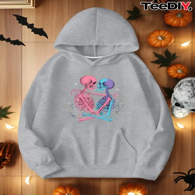 

Зима-Осень, женский свитшот большого размера, одежда больших размеров, яркий красный скелет, модный элегантный комфорт с графикой