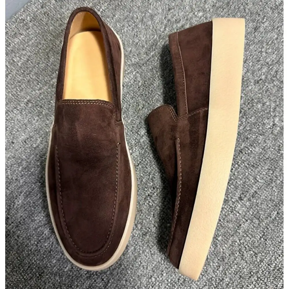 Handcrafted Taupe Suede Casual Loafers – Superior Craftsmanship, Timeless Neutral Appeal