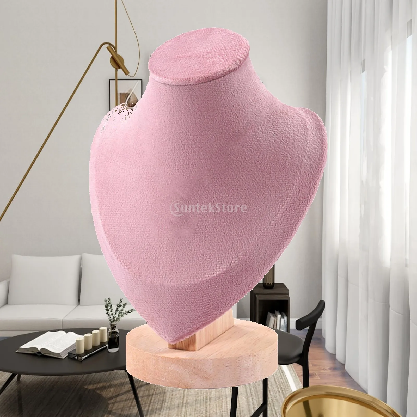 Pendant Jewelry Bust Wooden Display Stand Necklace Storage Organizer for Jewelry Shops Gallery Home