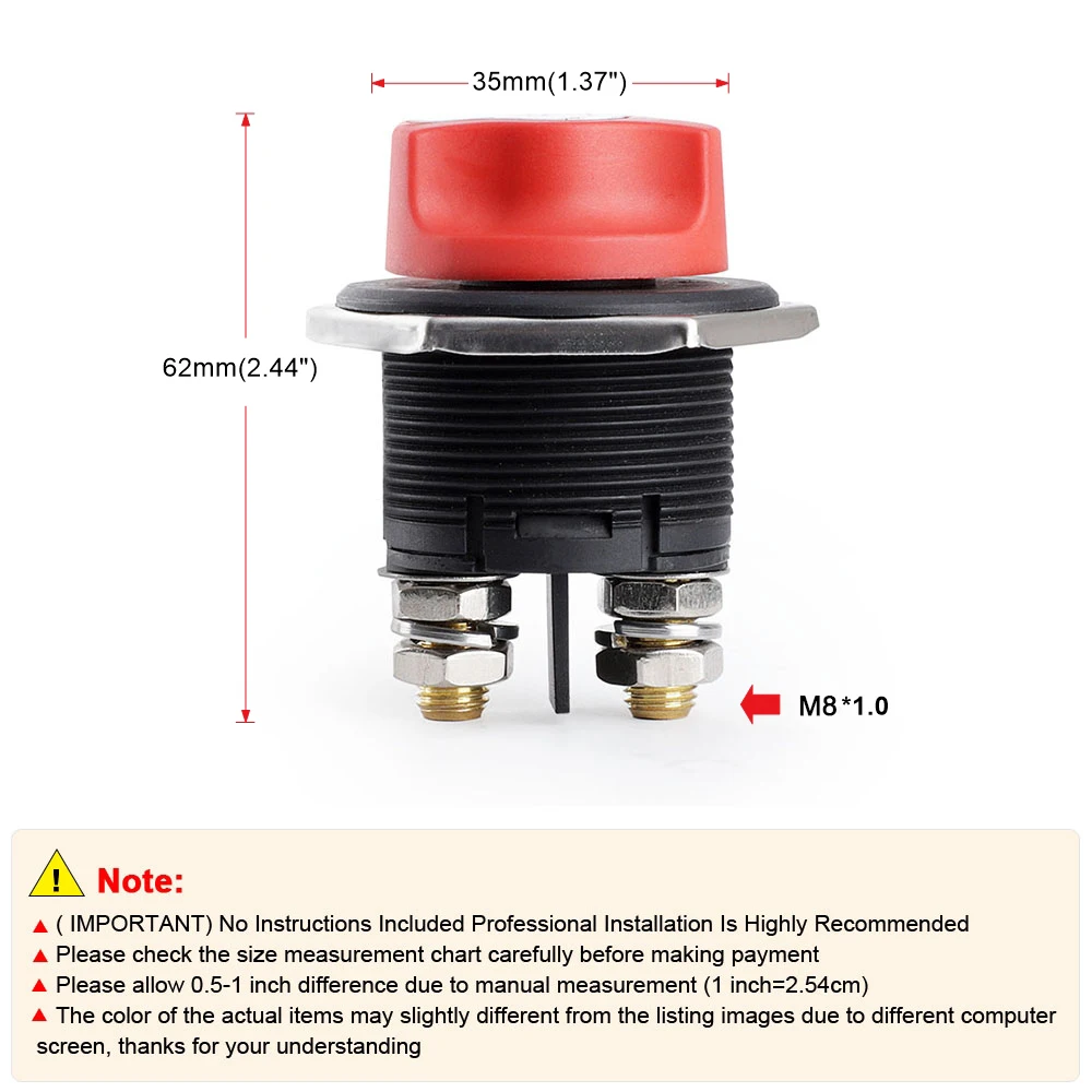50A 100A 200A 300A DC 12V Batterietrennschalter 12V Batterie-Stromkreisschalter Trennschalter-Set für LKW, Auto, Motorrad, Boot – Detail 5