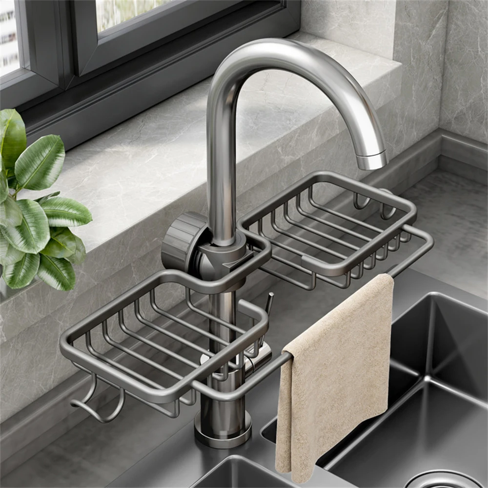 Kitchen Supplies Non Porous Detergent Storage Sponge, Two-Way Drainage Kitchen Cleaning Supplies Cloth Storage Rack