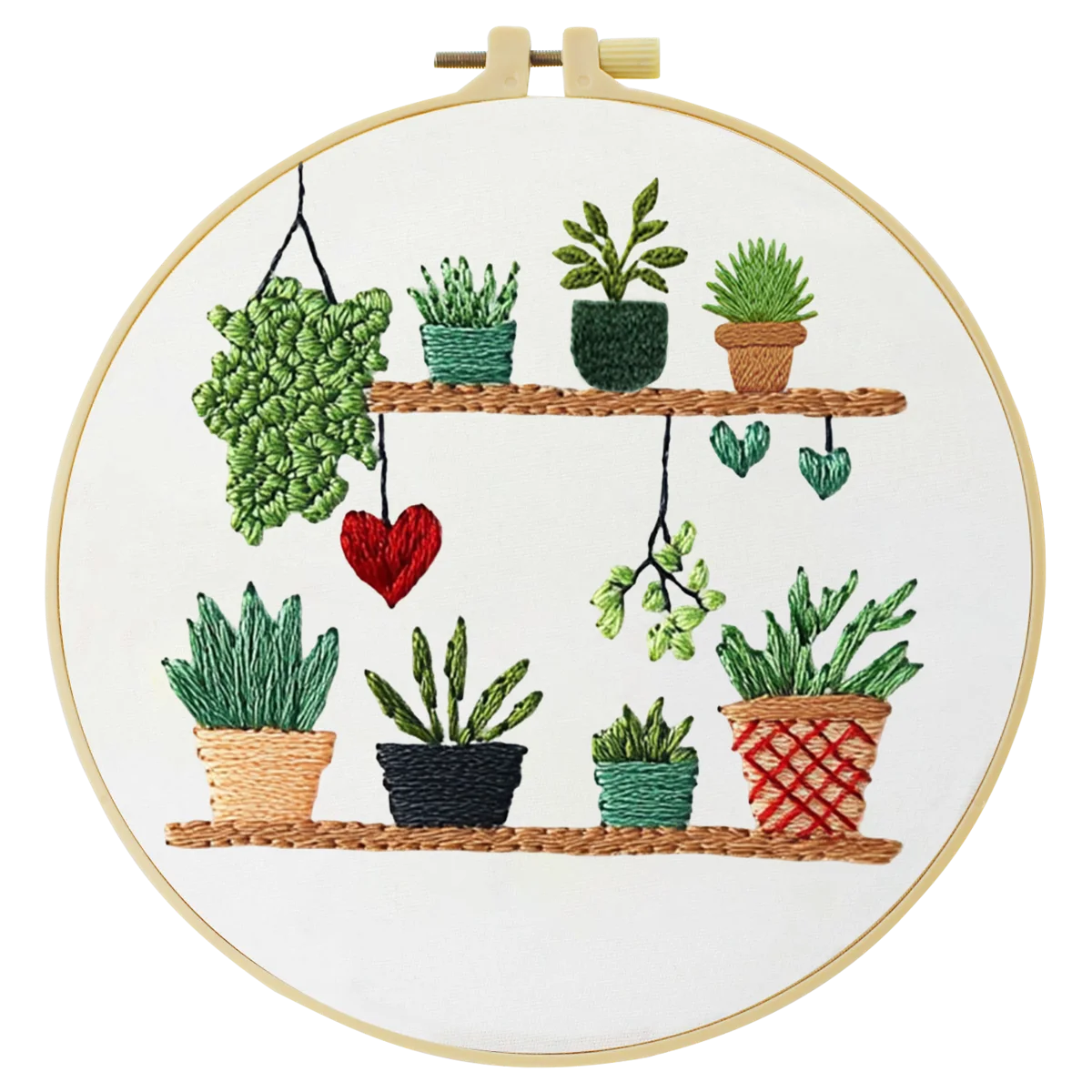 1 Stück 20X20CM/15X15CM 7,87/6,3 Zoll Topfpflanzen-Stickerei-Starter-Kit DIY-Kit DIY-Stickerei-Set Handarbeiten Malerei – Detail 5