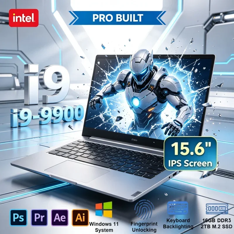 Smooth Display 15.6in FHD 120Hz IPS Laptop Intel Core i9-9900 16/32GB 2TB SSD Win11 All Purpose Office Notebook