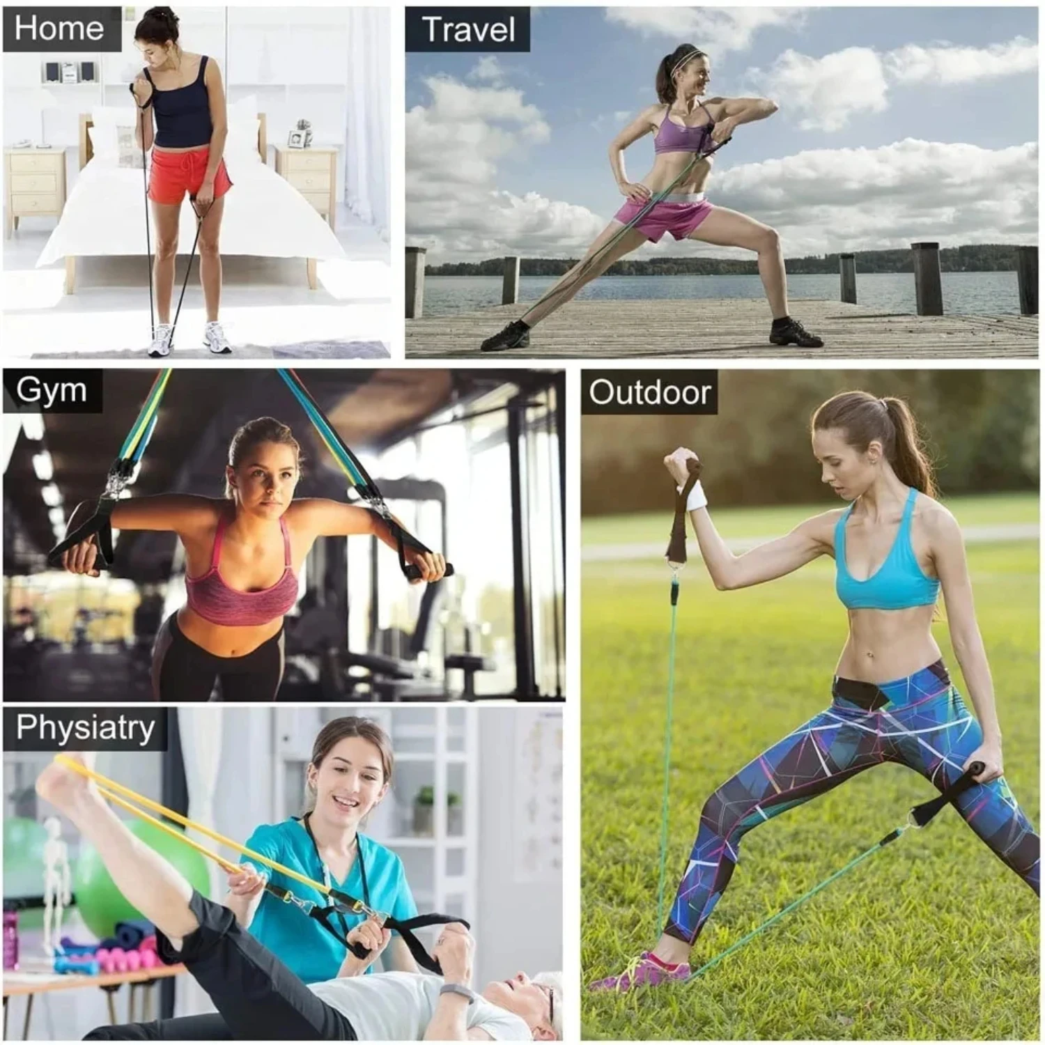 11PCS/Set Resistance Bands Fitness Exercises Latex Tubes Pedal Excercise Body Training Workout Yoga Pull Rope Women Men