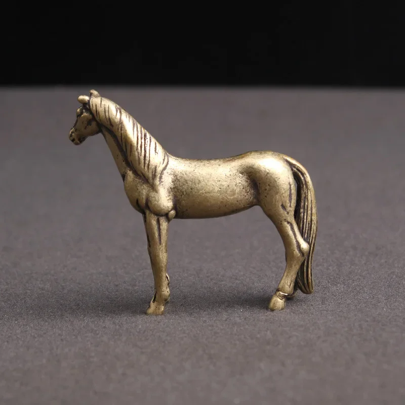 Picture 4: Antique Bronze Horse Statue Desk Decorations Solid Copper Micro-Carving Zodiac Horse Figurines Ornaments Home Decor Accessories