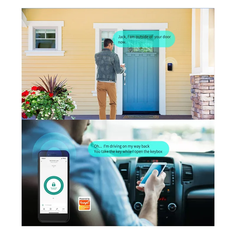 

Key Cabinet With Code, Key Safe Black Key Cabinet For Outdoor/Indoor Key Safe Fingerprint For Home/Garage/Office (Bluetooth)-A78
