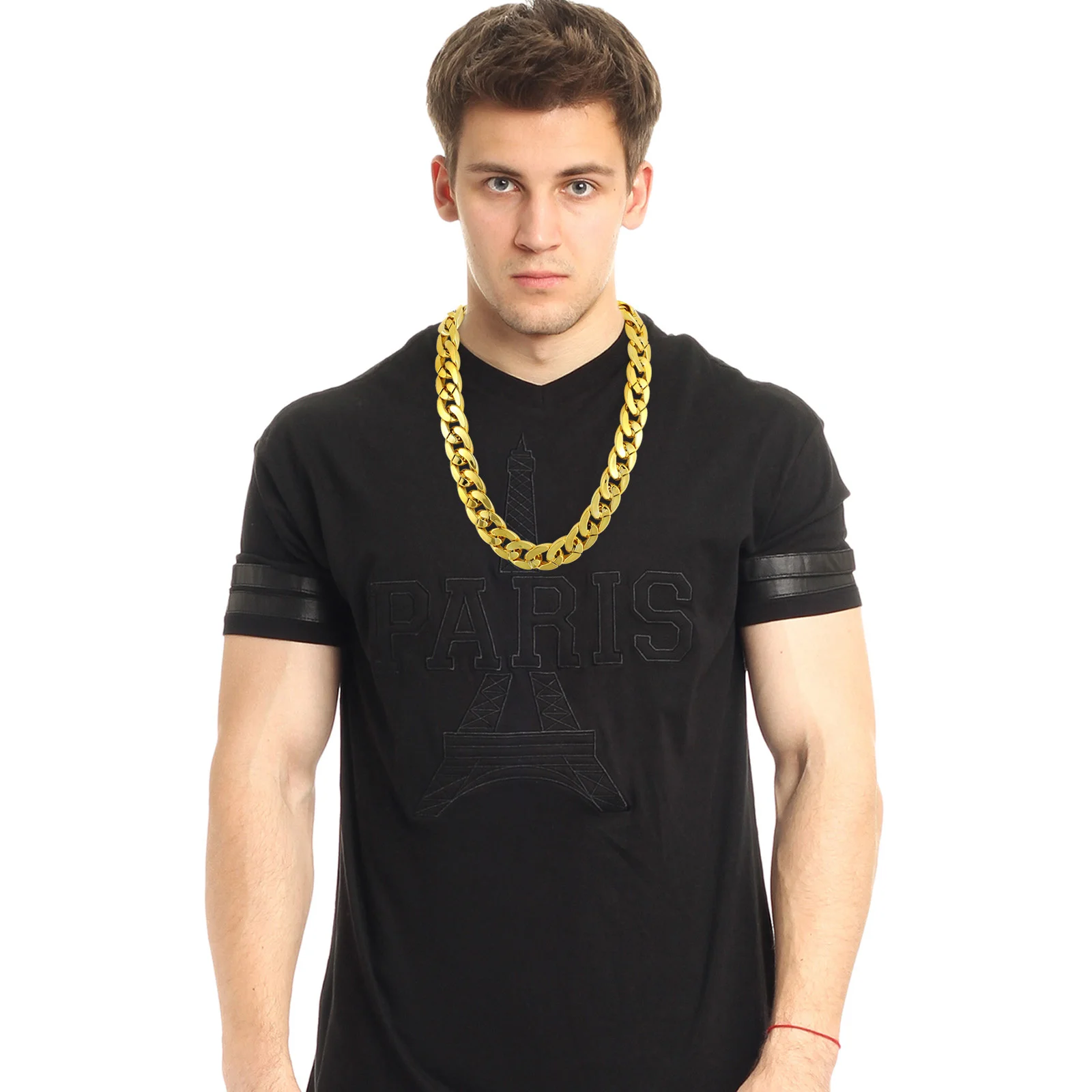 

4Pcs Golden Hip Hop Necklace Decorative Male Jewelry Polished Surface Stylish Punk Chain Street Style Male Accessories