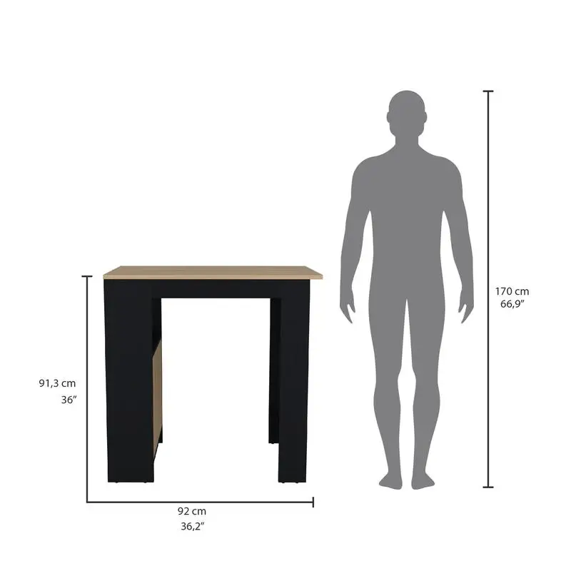 جزيرة المطبخ مع خزانة بباب واحد تعمل بالدفع لفتح النظام والأرفف الجانبية، لمسة نهائية من خشب البلوط الطبيعي باللون الأسود #5