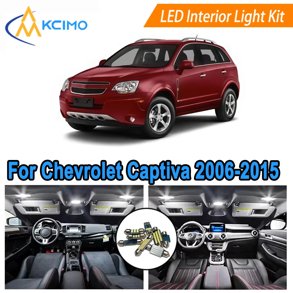 

Super Bright 6000K White/Blue LED Bulbs​​ For Chevrolet Captiva (2006-2015) Interior Lights & License Plate Dome Lights