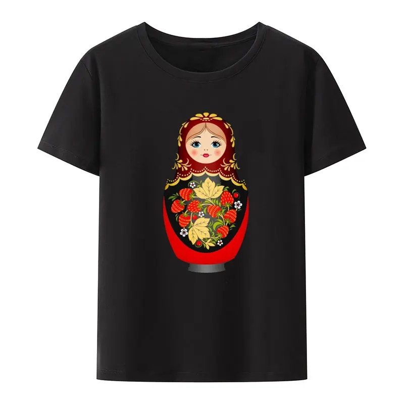 Matryoshka Doll Babushka Stacking Russian Tee Traditional Old School Tattoo Personalize Woman\'s T Shirt  Hip-hop Hipster shirt