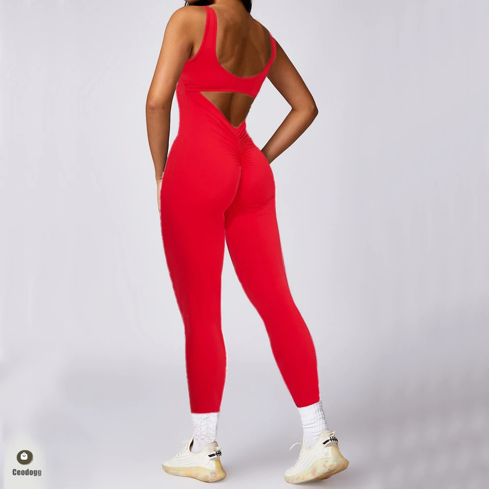 Pad Yoga Bodysuits Women Jumpsuits Sportswear One Piece Yoga Set Gym Clothes Push-up Workout Tracksuit Dance Fitness Bodysuit