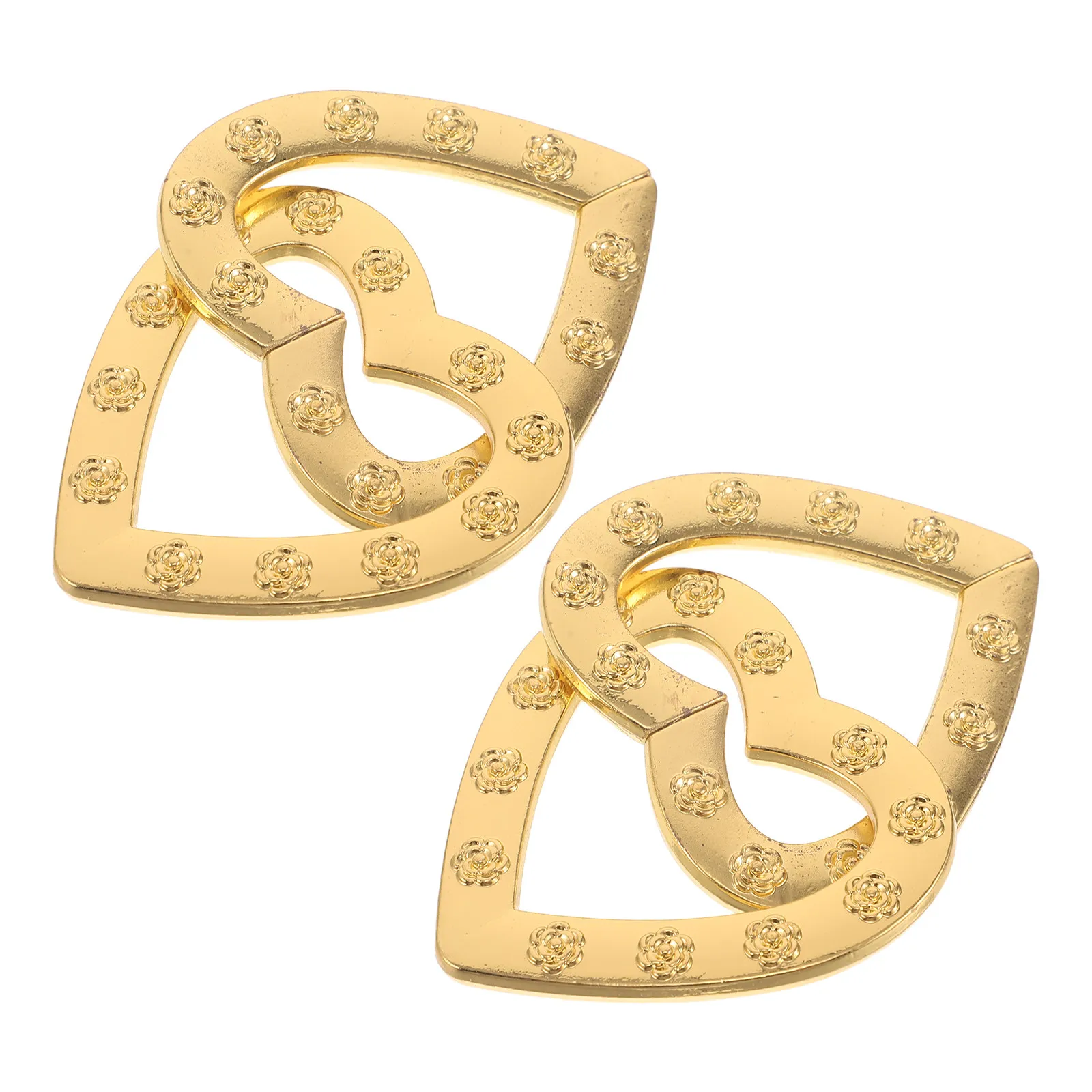 2Pcs Double Heart Ornament Gold Interlocking Hearts Decor Romantic Wedding Photo Prop Anniversary Keepsake Valentines Day Home