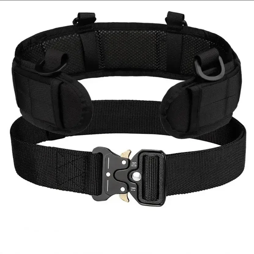 2025 pacote de cinto tático multifuncional, cinto de lona de treinamento ao ar livre pacote de cintura de náilon molle almofada de cintura