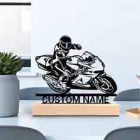 1 pc Moto drifting Customized Name Wood Material Handcrafted with Elegant Cursive Lettering ldeal Home Decor 5