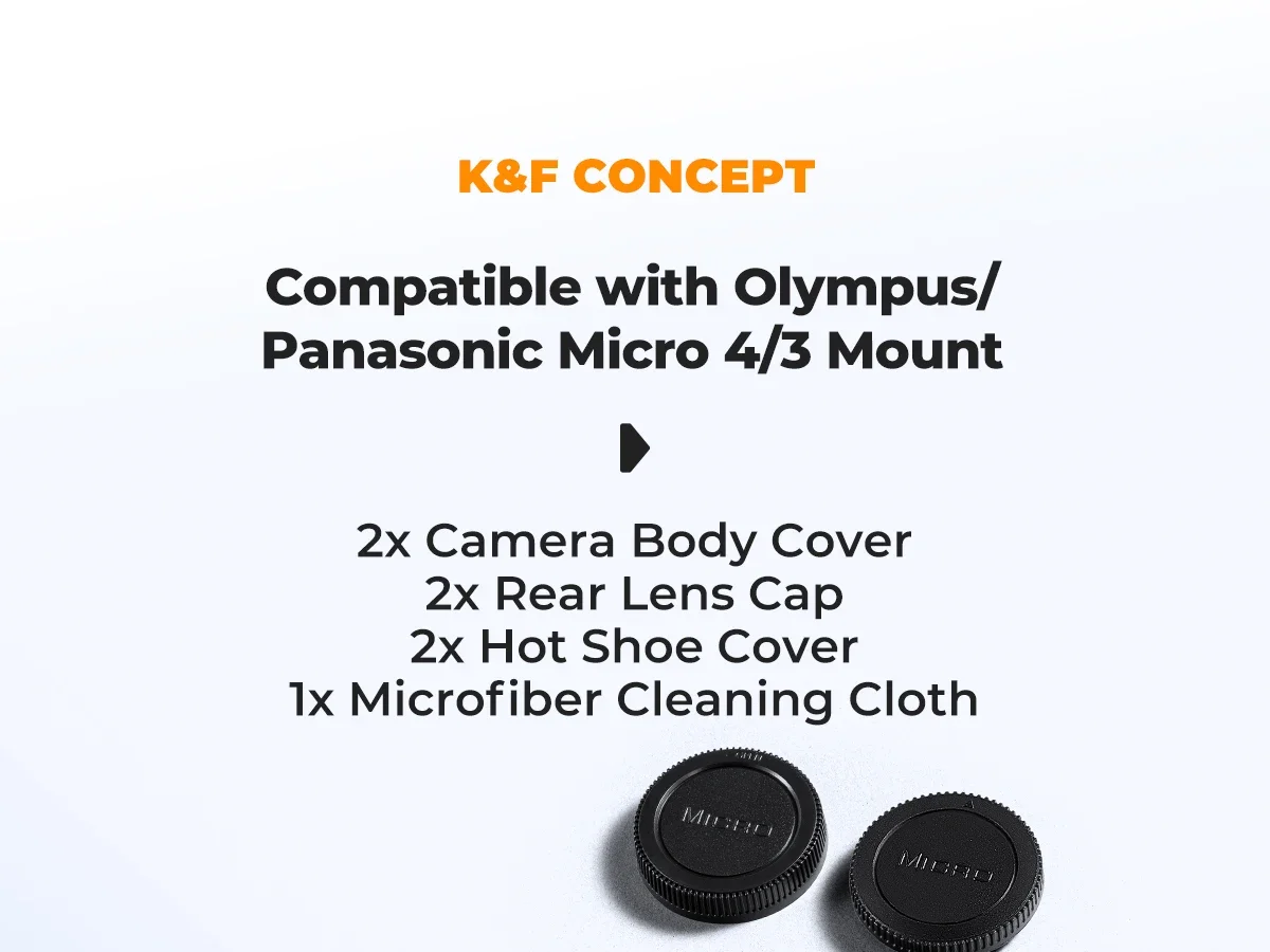 K&F CONCEPT Achterlensdop, Bodydop, Hotshoe-dop, Stevige lensdop voor Canon, Fujifilm, Minolta, Nikon, Olympus, Pentax, Sony