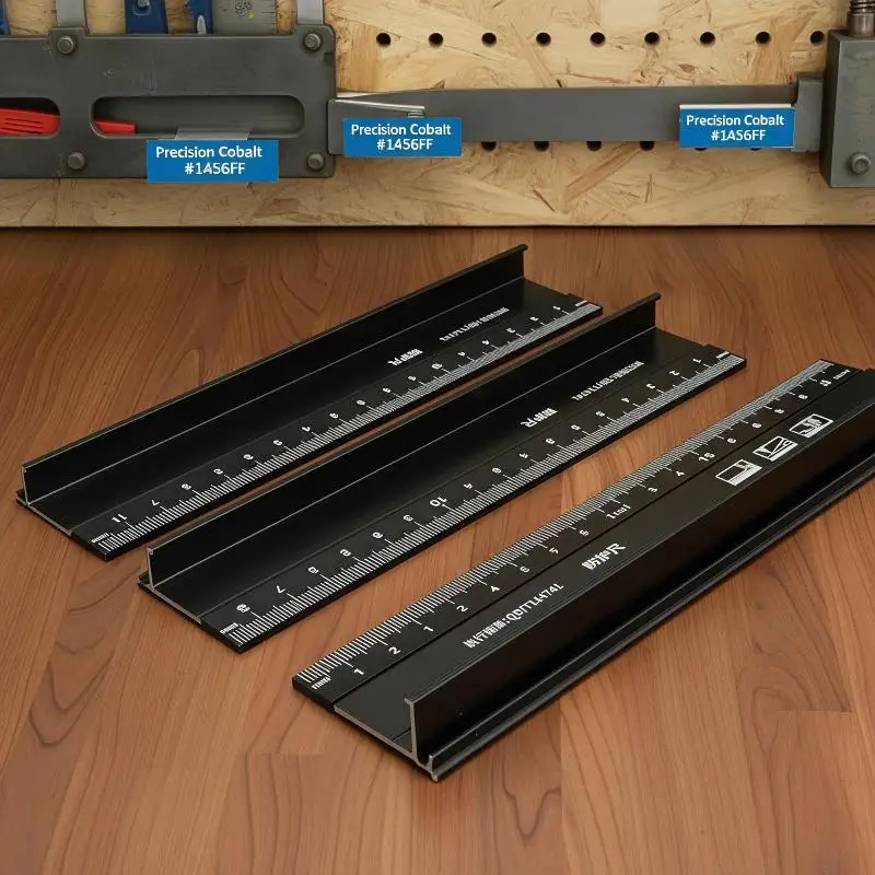 Multi-Functional Construction Ruler Non-Slip Aluminum Alloy 20/30/45cm for Home Decoration Cutting Marking Measuring