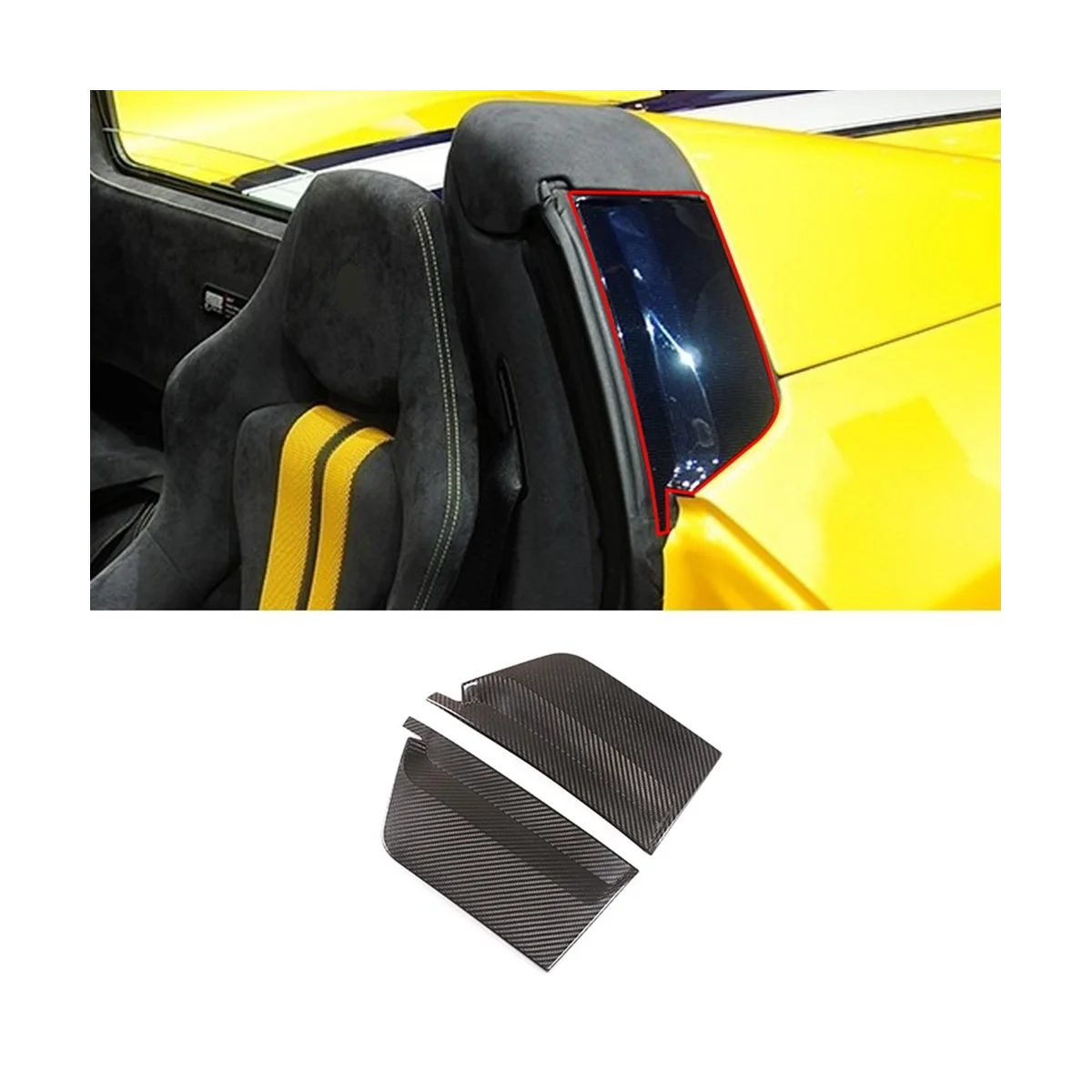 For Ferrari 458 2011-2016 Dry Carbon Fiber Car B-Pillar Window Cover Decoration Side Pillar Protection Trim Accessories