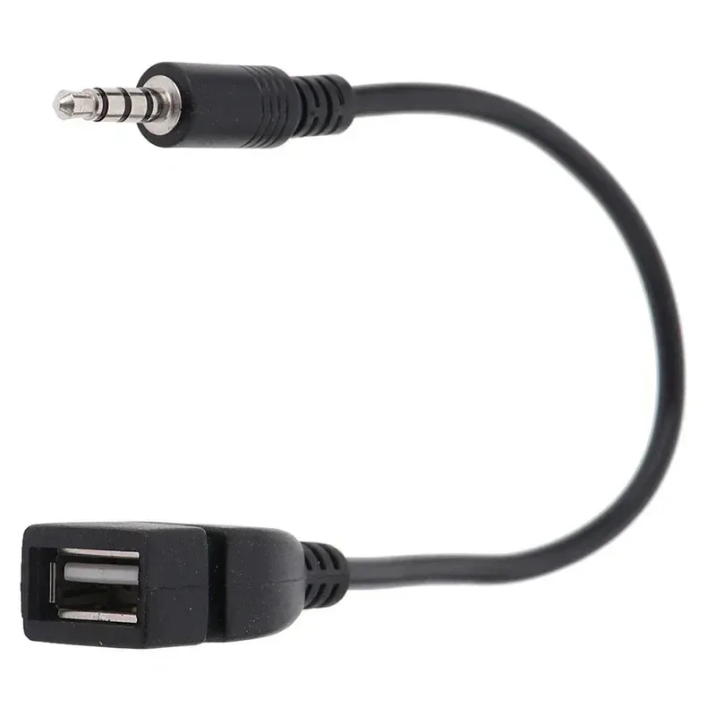 1/2/4/6pcs Car Connection Cable USB Female To Audio AUX Cable USB Flash Drive/Navigation/Stereo AUX Data Adapter Car Accessories