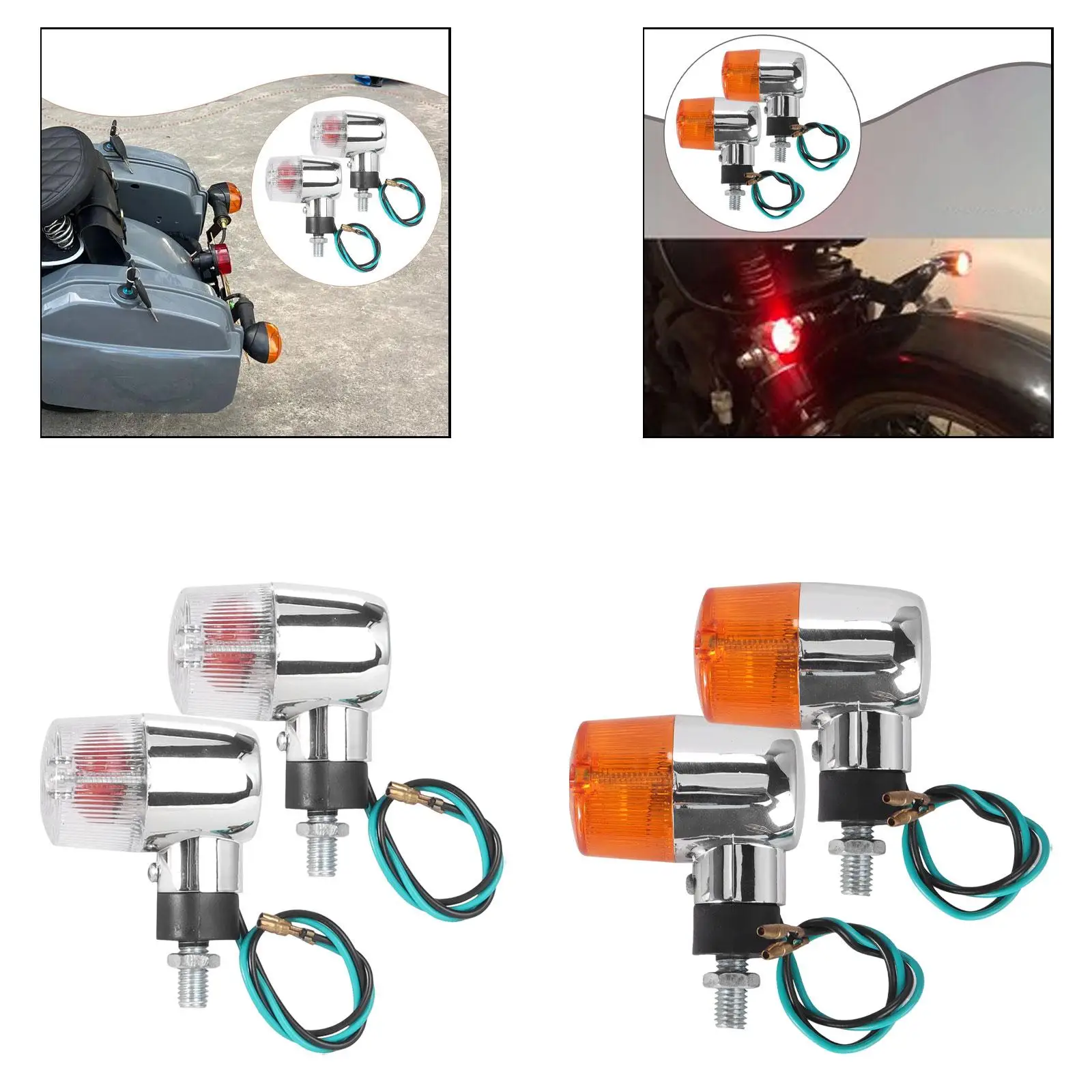 

LED Motorcycle Tail Blinkers Universal Waterproof Mini Turn Signals Light Plastic Indicator for Accessories Installation