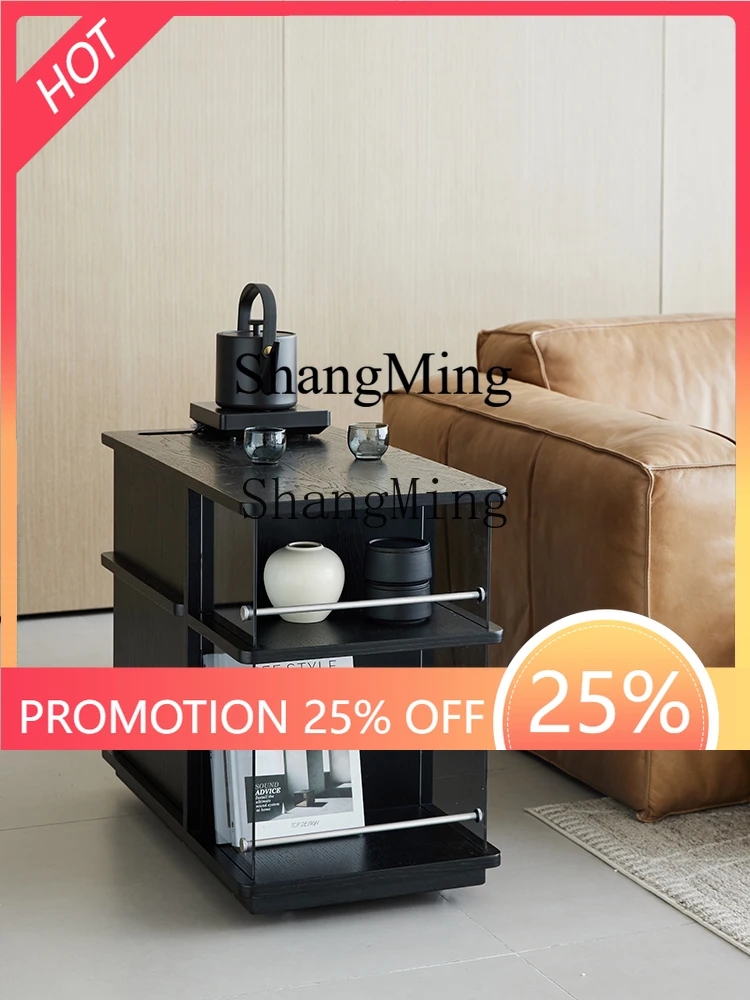 

ZYYmobile tea table trolley living room multi-functional tea table few cabinets locker balcony solid wood tea cabinet