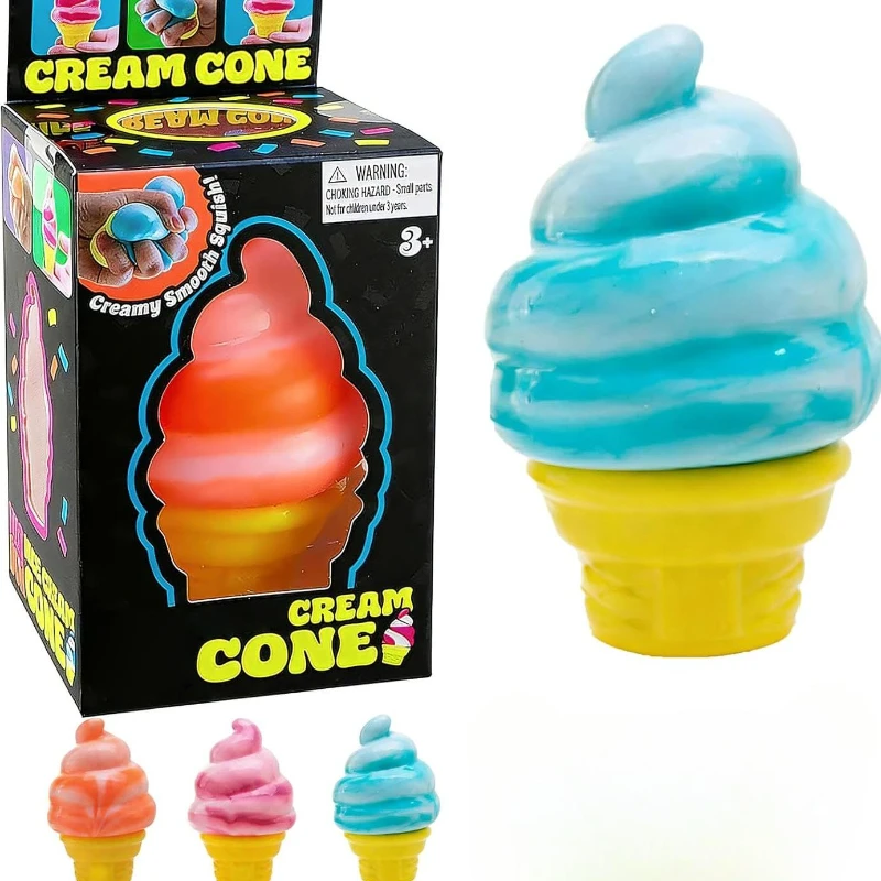 Juguete Sensorial Antiestrés de Cono de Helado, Alivia la Ansiedad, para Niños y Adultos, Ayuda para la Concentración, Regalo para Fiestas