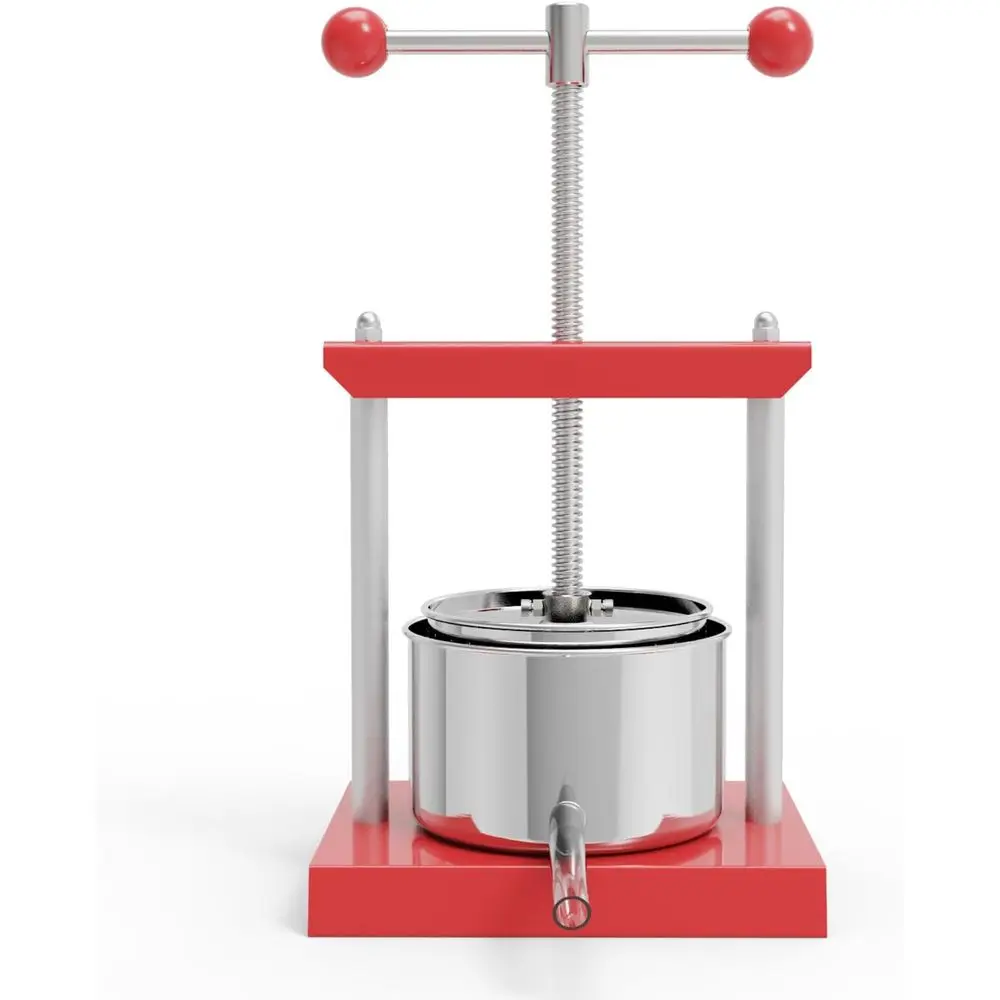 

Ручной пресс для вина с верхней ручкой - 0,53 галлона, из нержавеющей стали, для сока, сидра, настоек