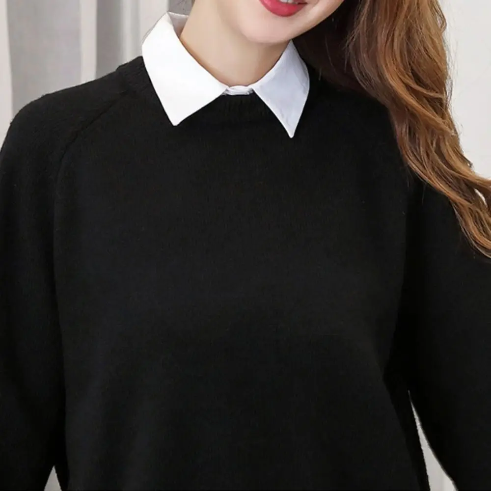 All-match Detachable Fake Collar White Sharp Collar Lapel Half Shirt Black Korean Style False Blouse Collar Decorative Shirt