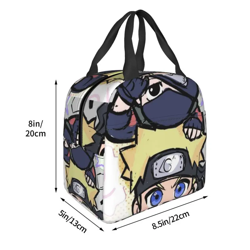 Borsa termica per il pranzo personalizzata Anime N-Narutoes per le donne Borsa termica riutilizzabile per il pranzo al sacco Viaggio di campeggio all'aperto