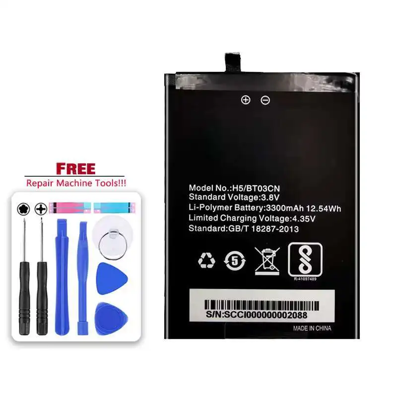 

Mobile Phone Battery Premium Replacement 3300mAh Long-Lasting For Homtom H5