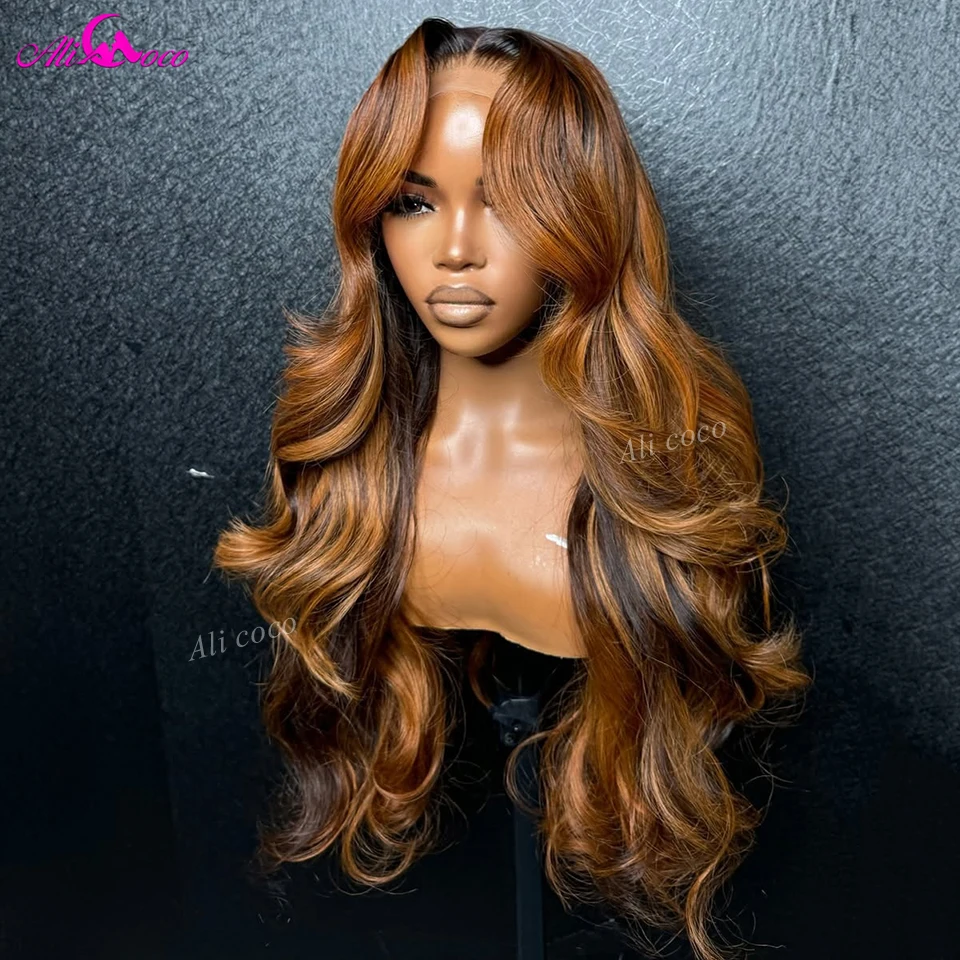 

5x5 6x6 Closure Lace Wig Highlight P4/27 Colored Body Wave Wig Remy Human Hair Wig Deep Part Side Part Friendly Closure Wig
