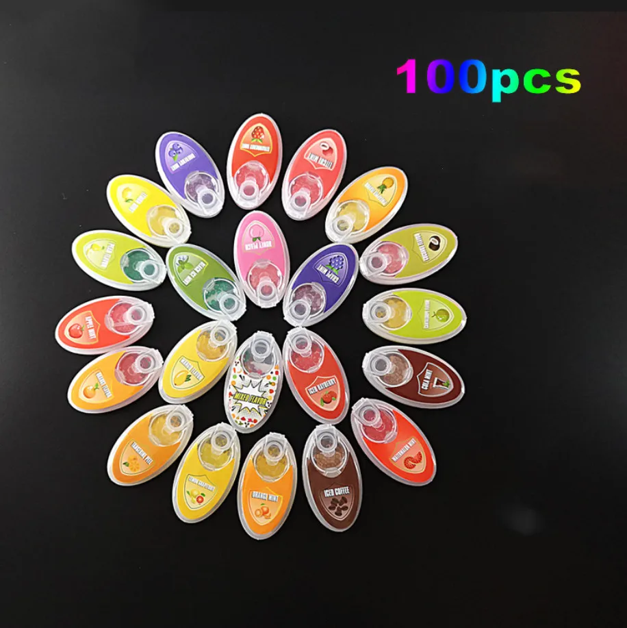 100 Stuks Gemengde Fruitsmaak Mint Smaak Capsules Sigarettenkralen Explosie Ijs Pops Sigarettenfilter Borstelbal Voor Rookgereedschap