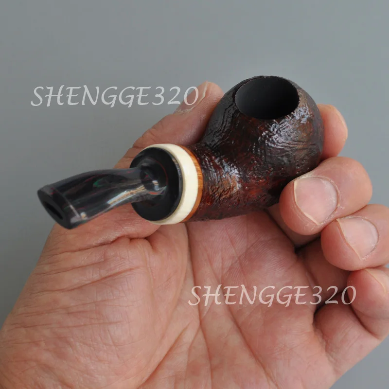 Portable Briar Root Wooden Tobacco Pipe Apple Tomato Cumberland Stem Small Size