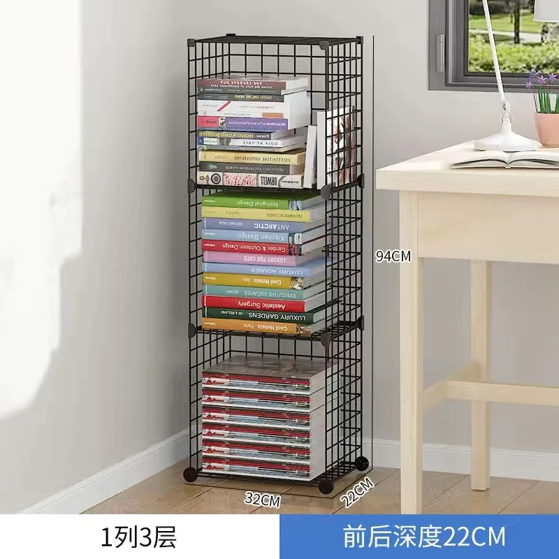 Stackable Cube Metal Wire Grid Storage Shelfs For Home, Office, Kids Room