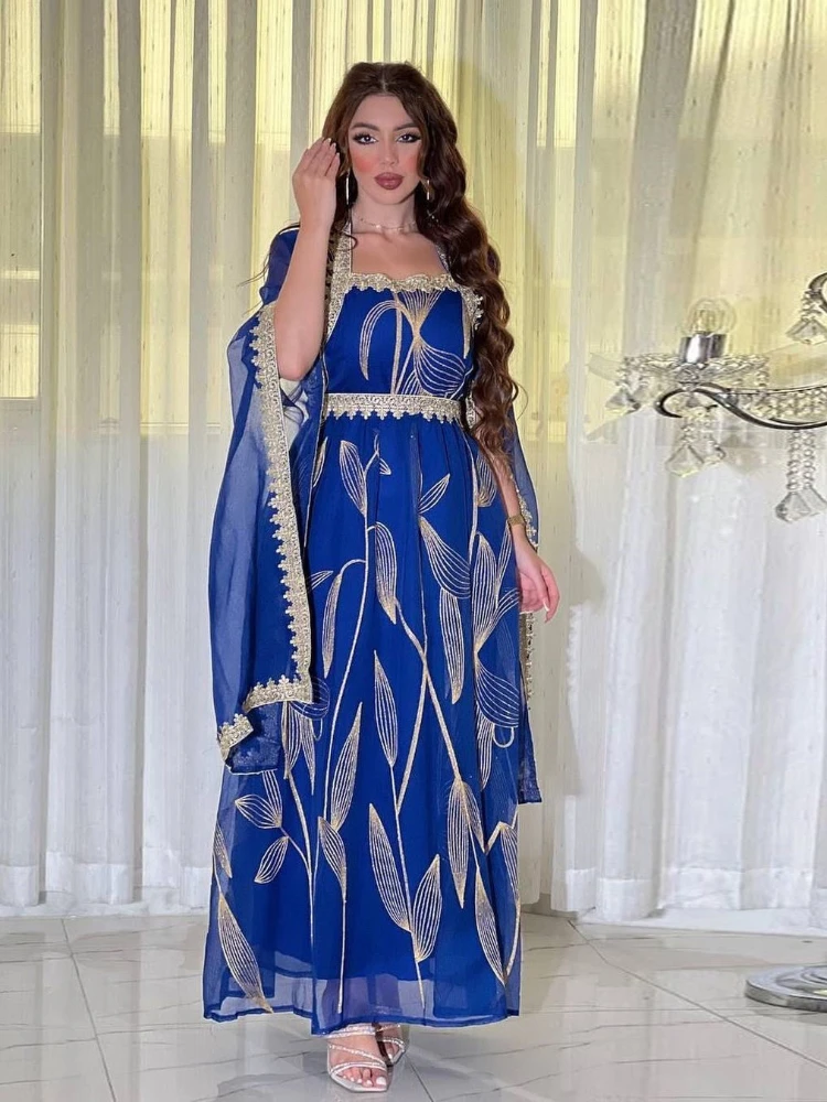 Morocco Party Dresses Dubai Abayas Eid Muslim Dress for Women Abaya  Jalabiya Emboridery Kaftan Abaya Vestidos Arab Long Robe