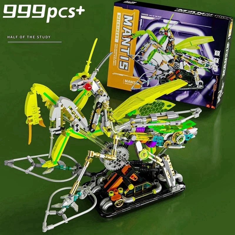 التقنية الميكانيكية السرعوف الحشرات الحياة مجموعة ضوء اللبنات الطوب الحيوان العالم نموذج الجمعية لعب للطفل الهدايا 999 قطعة #6
