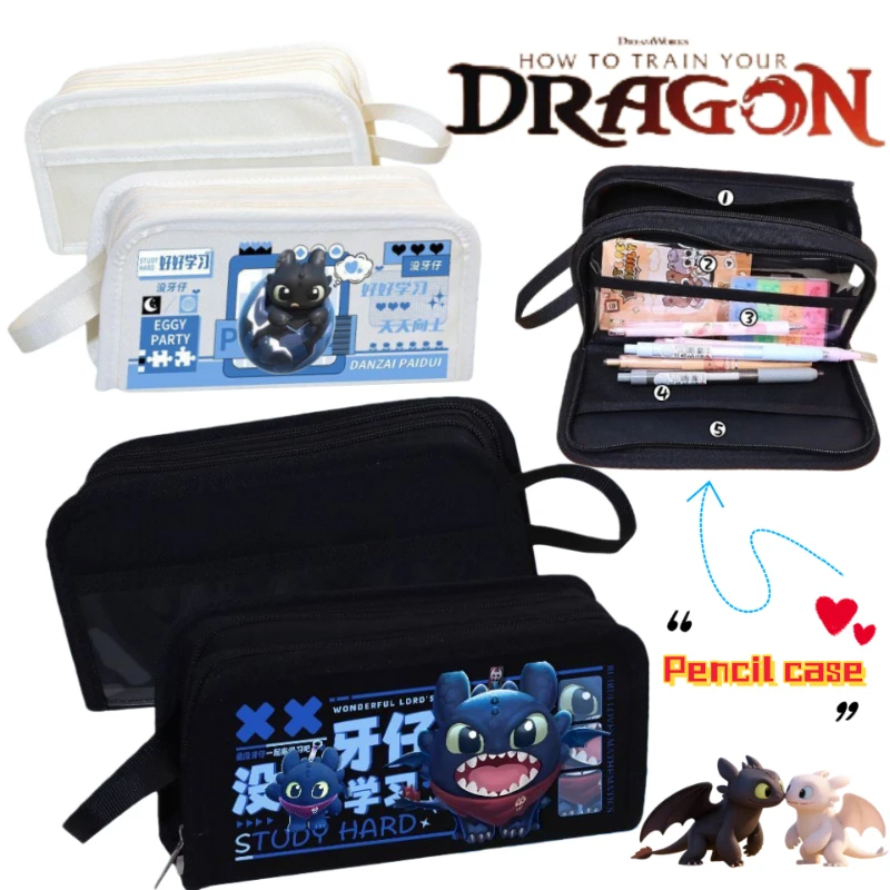 

Пенал «Как приручить дракона: Световой фьюри» — аниме-мерч, милый мультяшный пенал для школьников, вместительная сумка для хранения канцелярских принадлежностей